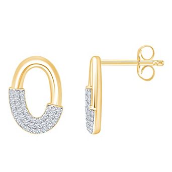 Always Mine 14k Gold Over Silver 1/5 Carat T.W. Diamond Circle Earrings