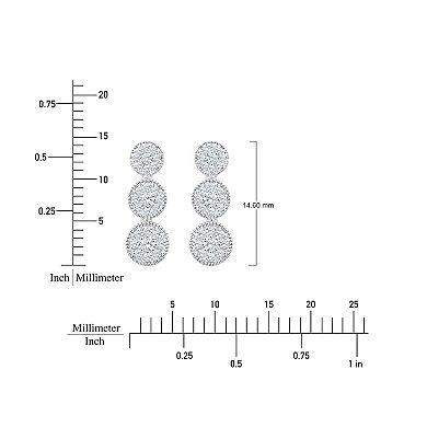 Always Mine Sterling Silver 1/4 Carat T.W. Diamond Triple Oval Earrings