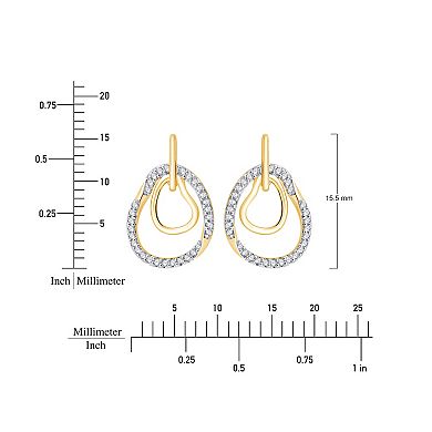 Always Mine 14k Gold Over Silver 1/6 Carat T.W. Diamond Heart Earrings