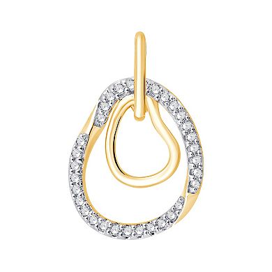 Always Mine 14k Gold Over Silver 1/6 Carat T.W. Diamond Heart Earrings