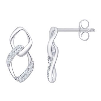 Always Mine Sterling Silver 1/8 Carat T.W. Diamond Drop Earrings