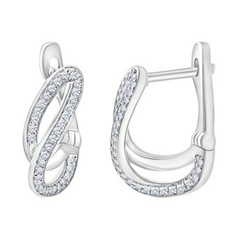 Always Mine Sterling Silver 1/6 Carat T.W. Diamond Crossover Earrings
