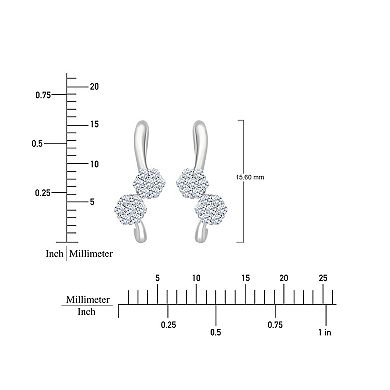 Always Mine Sterling Silver 1/5 Carat T.W. Diamond Flower Drop Earrings