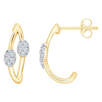 Always Mine 14k Gold Over Silver 1/6 Carat T.W. Diamond Marquise Earrings