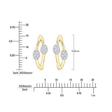 Always Mine 14k Gold Over Silver 1/6 Carat T.W. Diamond Marquise Earrings