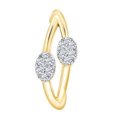 Always Mine 14k Gold Over Silver 1/6 Carat T.W. Diamond Marquise Earrings