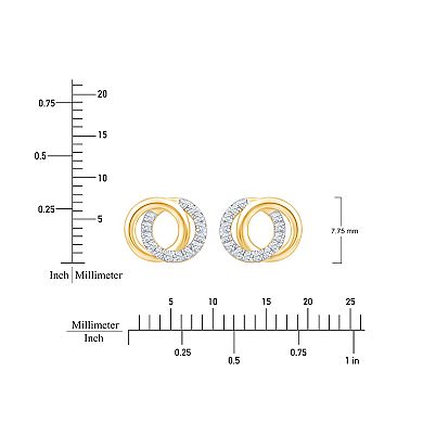 Always Mine 14k Gold Over Silver 1/8 Carat T.W. Diamond Circle Earrings