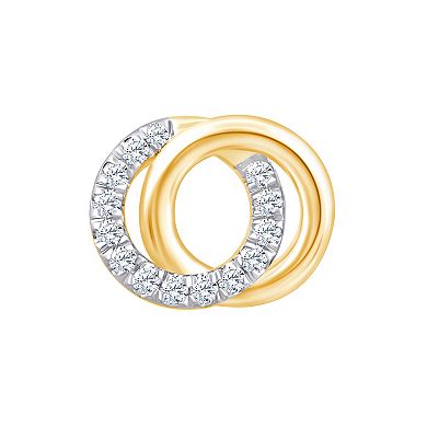 Always Mine 14k Gold Over Silver 1/8 Carat T.W. Diamond Circle Earrings