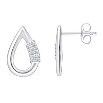 Always Mine Sterling Silver Diamond Accent Teardrop Earrings