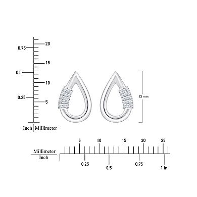 Always Mine Sterling Silver Diamond Accent Teardrop Earrings