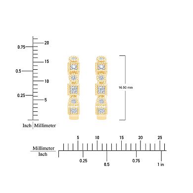 Always Mine 14k Gold Over Silver 1/8 Carat T.W. Diamond Hoop Earrings