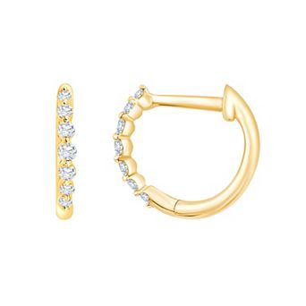 Always Mine 14k Gold Over Sterling Silver 1/8 Carat T.W. Diamond Huggie Earrings