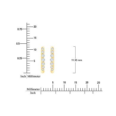 Always Mine 14k Gold Over Sterling Silver 1/8 Carat T.W. Diamond Huggie Earrings