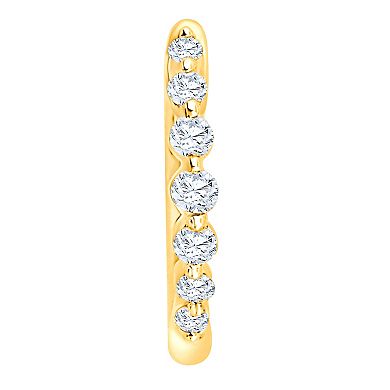 Always Mine 14k Gold Over Sterling Silver 1/8 Carat T.W. Diamond Huggie Earrings