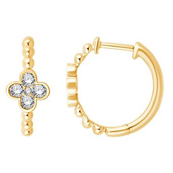 Always Mine 14k Gold-Plated 1/4 Carat T.W. Diamond Floral Earrings