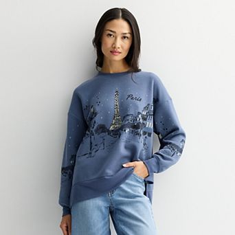 Women's Fifth Sun Missy Run Thru Paris Scenic Pullover Sweater