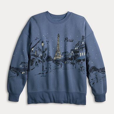 Women's Fifth Sun Missy Run Thru Paris Scenic Pullover Sweater