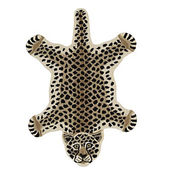 Linon Jungle Cheetah-Shaped Rug