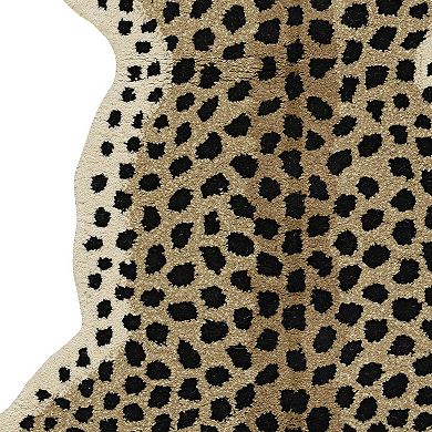 Linon Jungle Cheetah Shaped Rug