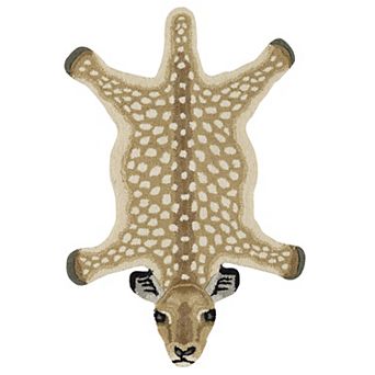 Linon Jungle Antelope-Shaped Rug