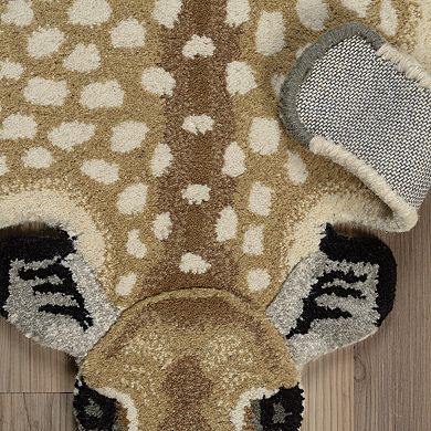 Linon Jungle Antelope Shaped Rug