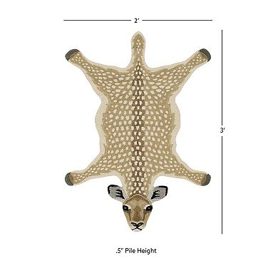 Linon Jungle Antelope Shaped Rug