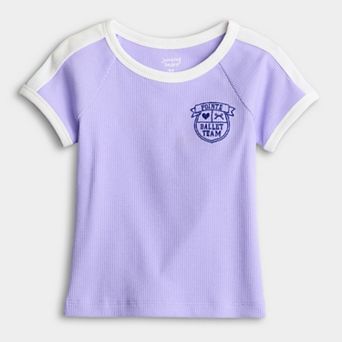 Girls 4-12 Jumping Beans® Icon Active Rib Ringer Tee