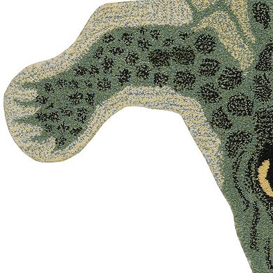 Linon Jungle Crocodile Shaped Rug