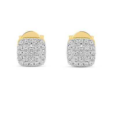 Éthique Sterling Silver 1/4 Carat T.W. Lab Grown Diamond Cushion Cluster Stud Earrings