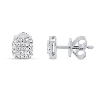 Éthique Sterling Silver 1/4 Carat T.W. Lab Grown Diamond Cushion Cluster Stud Earrings