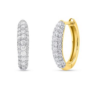 Éthique Sterling Silver 3/8 Carat T.W. Lab Grown Diamond Hoop Earrings