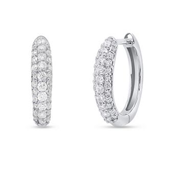Éthique Sterling Silver 3/8 Carat T.W. Lab Grown Diamond Hoop Earrings