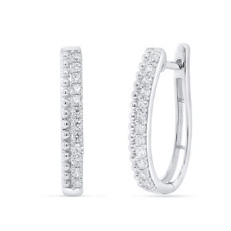 Éthique Sterling Silver 1/2 Carat T.W. Lab-Grown Diamond Hoop Earrings
