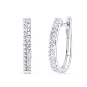Éthique Sterling Silver 1/2 Carat T.W. Lab-Grown Diamond Hoop Earrings