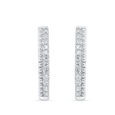 Éthique Sterling Silver 1/2 Carat T.W. Lab-Grown Diamond Hoop Earrings
