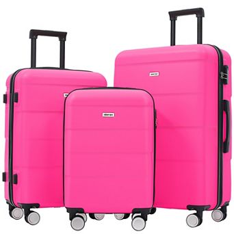 Merax Hardshell Luggage Sets 3 pc Double Spinner Wheels Suitcase with Handle Password Lock