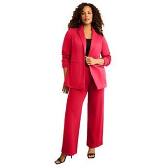 Roaman's Women's Plus Size Comfort Stretch Ponte Blazer