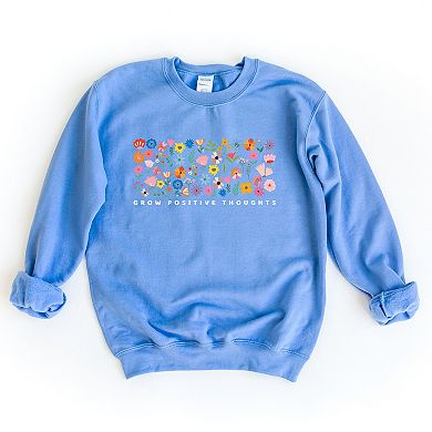 Grow Positive Thoughts Floral - Women's Graphic Sweatshirt