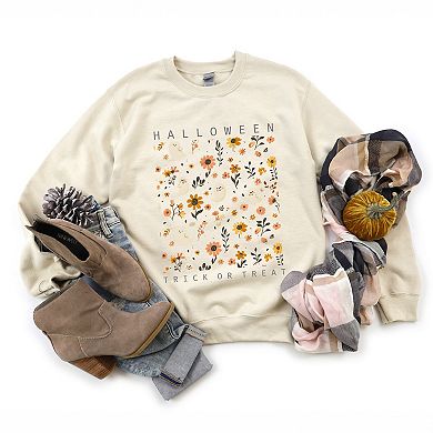 Simply Sage Market Halloween Floral And Ghost Collage Sweatshirt