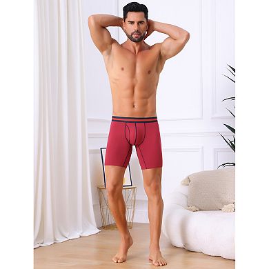 Men's Elastic Waistband Open Pouch Color Block Boxer Briefs 1 Pack