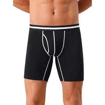 Men's Elastic Waistband Open Pouch Color Block Boxer Briefs 1 Pack