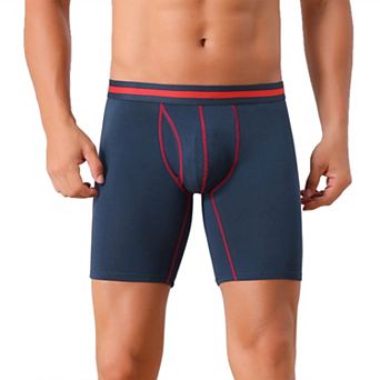 Men's Elastic Waistband Open Pouch Color Block Boxer Briefs 1 Pack