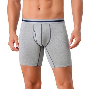 Men's Elastic Waistband Open Pouch Color Block Boxer Briefs 1 Pack