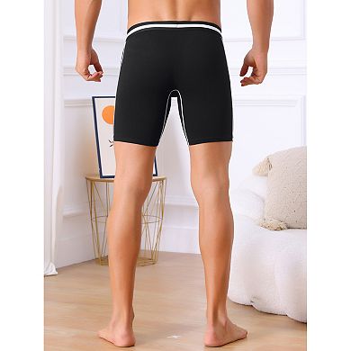 Men's Elastic Waistband Open Pouch Color Block Boxer Briefs 3 Packs