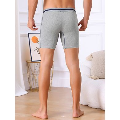 Men's Elastic Waistband Open Pouch Color Block Boxer Briefs 4 Packs