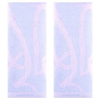 Heart Love Pattern Hand Towels Pure Cotton Bathroom Soft Towel 13x29 Inch 2 Pack