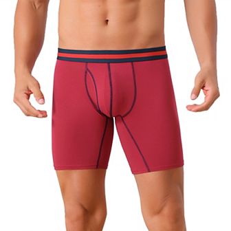 Men's Elastic Waistband Open Pouch Color Block Boxer Briefs 1 Pack