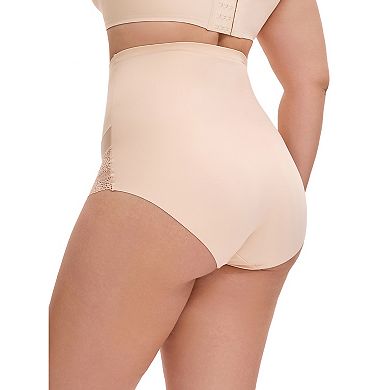 Women's Plus Size Lace Trimmed Briefs Underwear Tummy Control High Waisted Full Coverage Panties