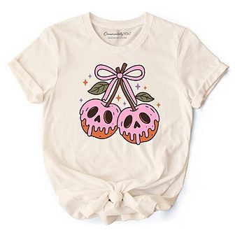 Sweet and Spooky Poison Cherries Halloween T-Shirt, Coquette Skulls Tee