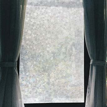Cobblestones Pattern Window Privacy Film, Self-adhesive Glass Window Sticker, 78.74"L x 17.72"W